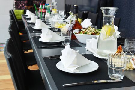 table with food and drink