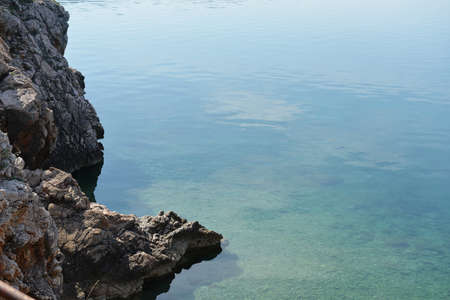 sea coast, mountains and rocksの写真素材