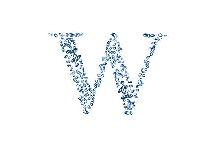 letter W of small bubbles water.の写真素材