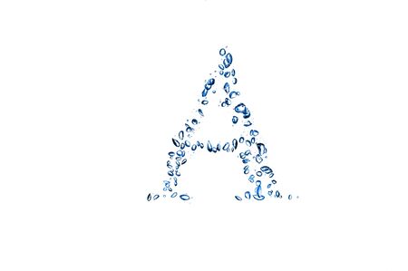 letter A of small bubbles water.の写真素材