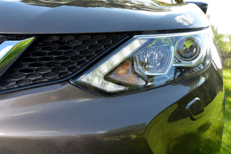 head light of brown modern car