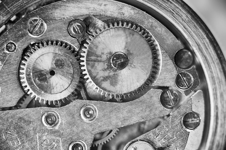 mechanism of old pocket  watchの写真素材