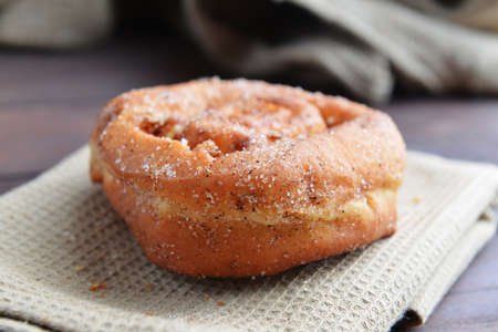 fresh baked buns on table
