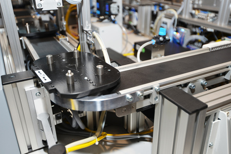 modern model of industrial machine. inside view on details
