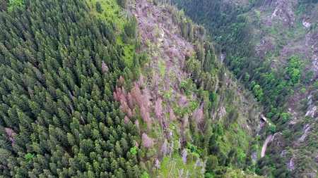 beautiful aerial view of mountains valley