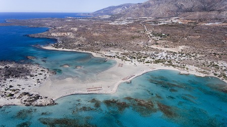 Beautiful view of  deep blue beach Elafonissi at Creteの写真素材