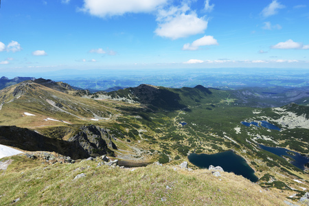 mountain peaks and blue skyの写真素材