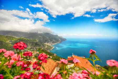 Ravelo resort city at Amalfi coast in Southern Italymountain resort city  near sea