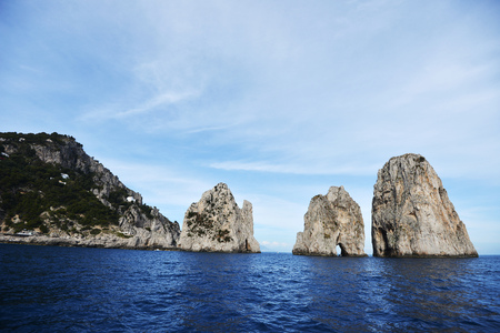 Rocks and sea under blue seaの写真素材