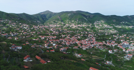 mountain resort city  near seaの写真素材