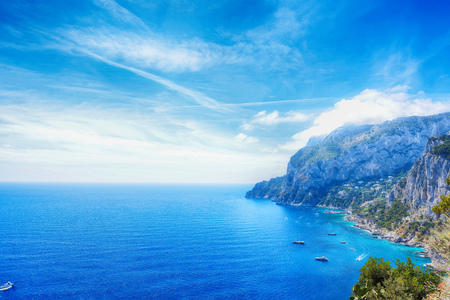 Rocks and sea under blue seaの写真素材