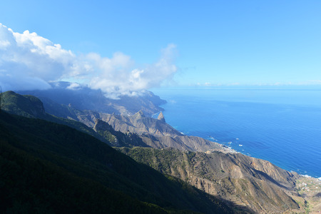 sky above rocks and stony coast. Sea landscapeの写真素材