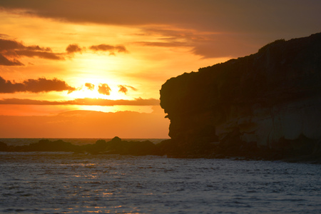 evening landscape. sky and clouds over seaの写真素材