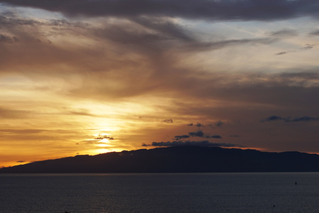 Evening landscape. sky and clouds over seaの写真素材