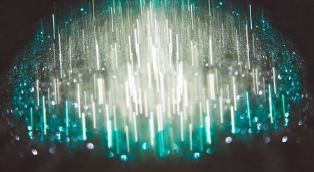 Abstract bokeh line on black backgroundの写真素材