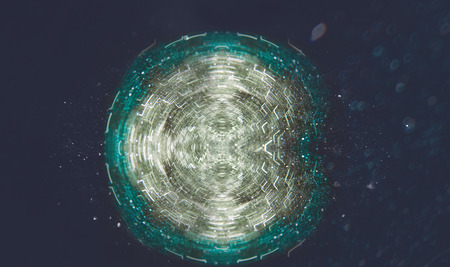 Bokeh in cicle form on black backgroundの写真素材