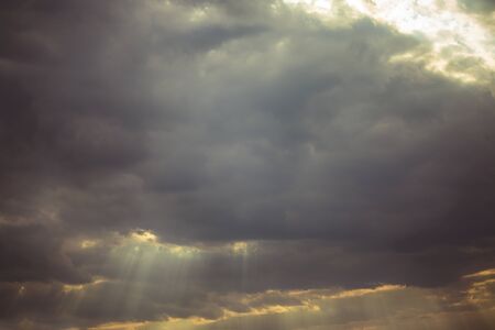 Sun rays in epic cloudsの写真素材