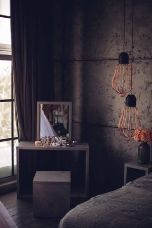 The room and the bride's things before dressingの写真素材