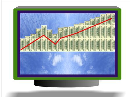 Money monitor with chart diagramの写真素材