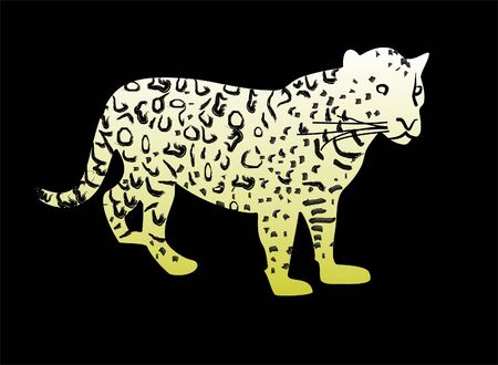 Silhouette of jaguarの写真素材