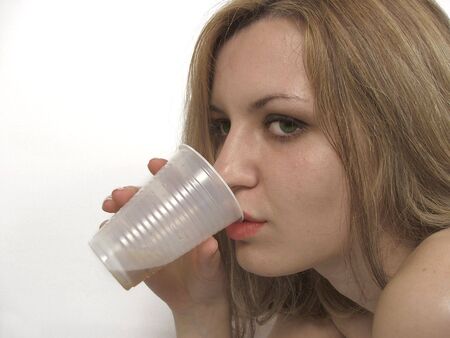 Drink blondie girlの写真素材