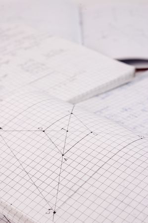 Mathematics home work written at school notebookの写真素材