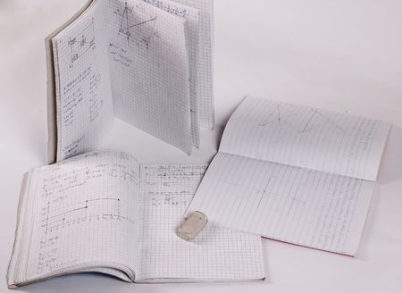 Mathematics home work written at school notebook
