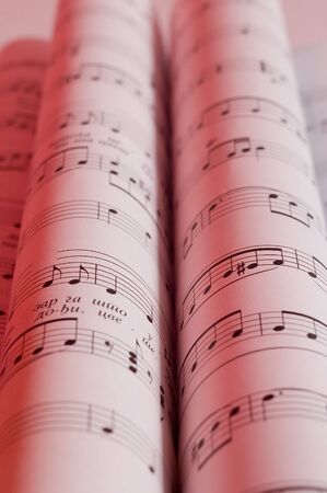 Composition of music notes written on paperの写真素材