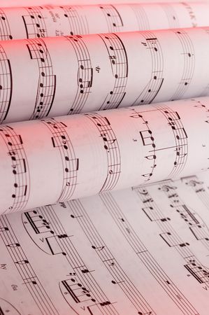 Composition of music notes written on paperの写真素材