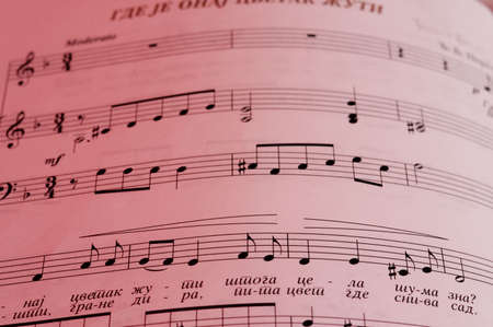 Composition of music notes written on paperの写真素材