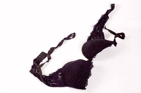 Underwear females black bra on white backgroundsの写真素材