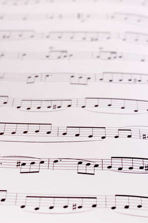 Composition of music notes written on paper