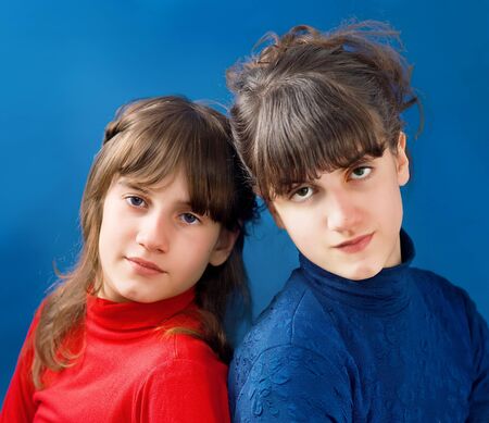 Children, two sistersの写真素材