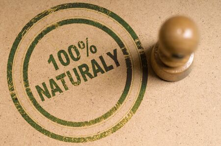 A round stamp with text about protection of the environment , grungy lookの写真素材