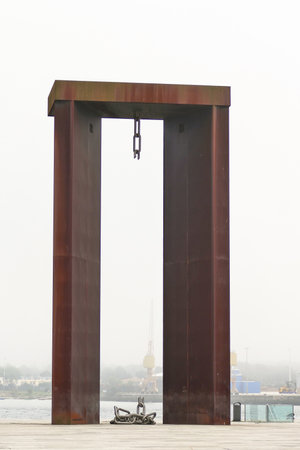 Monument to April 25 in the city of Viana do Castelo. The monument to April 25 is located in the Plaza de la Libertad, on the banks of the Lima River. It was made to commemorate the 25th anniversary of the Carnation Revolution which ended the dictatorshipのeditorial素材