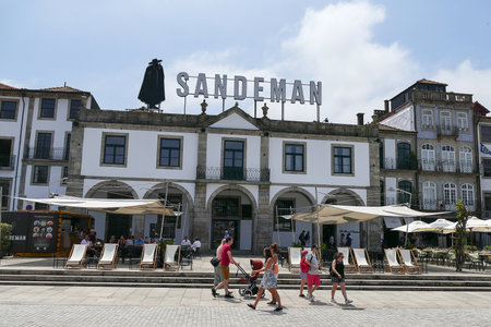 Portugal, Porto Sandeman company along the Douro. Place for tasting and selling Porto.のeditorial素材