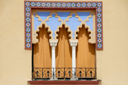 Seville, Spain, July 19, 2016. Arabic window in the Spanish city of Cordobaのeditorial素材