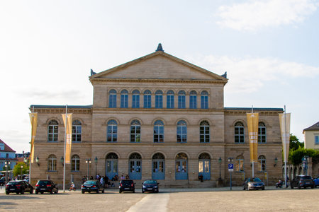 Coburg, Germany, July 17, 2021. Landestheater Coburg or Coburg State Theater is a medium sized theater. Opera, operetta, theater and ballet.のeditorial素材