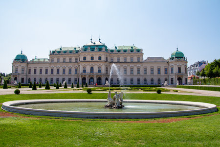 Vienna, Austria, July 24, 2021. The Belvedere Palace, in German Schloss Belvedere, is one of the largest Baroque palaces in Viennaのeditorial素材