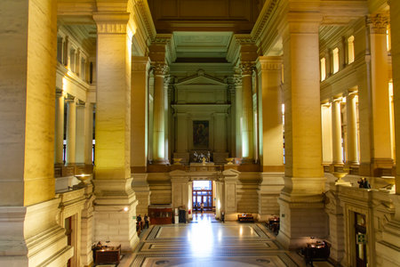 Brussels, Belgium, November 5, 2021. The Palais de Justice in Brussels is an imposing building in an eclectic style of Greco-Roman inspiration located on the largest square in Brussels, Place Poelaert.のeditorial素材