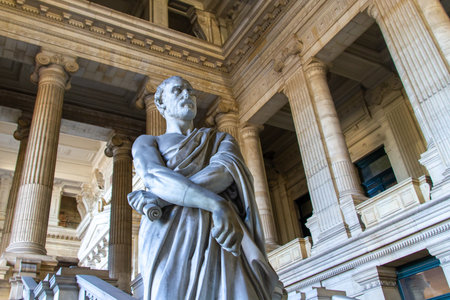 Brussels, Belgium, November 5, 2021. The Palais de Justice in Brussels is an imposing building in an eclectic style of Greco-Roman inspiration located on the largest square in Brussels, Place Poelaert.のeditorial素材