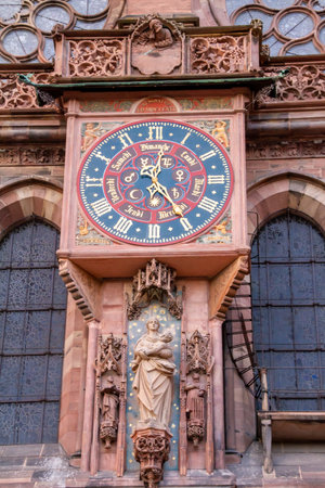 Strasbourg, France, October 31, 2021, Notre-Dame de Strasbourg Cathedral is a Gothic cathedral.のeditorial素材
