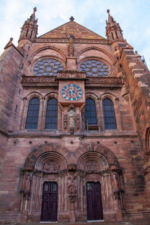 Strasbourg, France, October 31, 2021, Notre-Dame de Strasbourg Cathedral is a Gothic cathedral.のeditorial素材