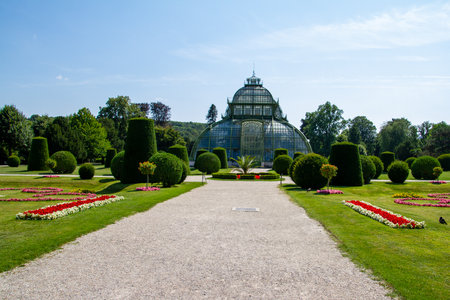 Vienna, Austria, July 22, 2021. The Palmenhaus Schonbrunn is a large greenhouse with plants from all over the world. There are four greenhouses in total.のeditorial素材