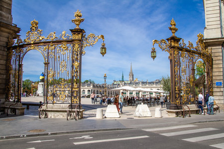 Nancy, France, 18 April 2022. Place Stanislas is a square belonging to a classical urban ensemble located in Nancy, in the historical region of Lorraine, France, which is listed as a UNESCO World Heritage Siteのeditorial素材