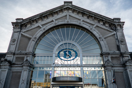 Charleroi, Belgium, November 11, 2022. Charleroi Sud station is a Belgian railway station located...