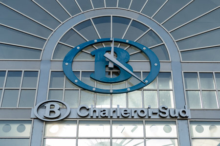 Charleroi, Belgium, November 11, 2022. Charleroi Sud station is a Belgian railway station located south of the center of the city of Charleroi.のeditorial素材