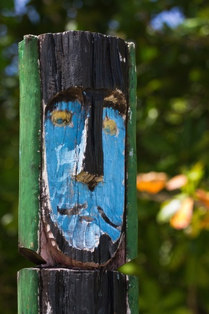 Moken totem pole on Mai Ngam Beach at Ko Surin National Parkのeditorial素材