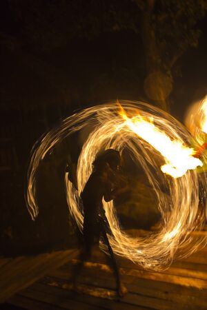 Fire show at Kood Island in Thailandのeditorial素材