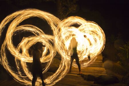 Fire show at Kood Island in Thailandのeditorial素材